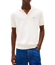 TOMMY HILFIGER TH Tricou polo cu m&acirc;necă scurtă petală de fildeș - maiou Polo - 1