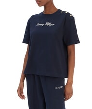 TOMMY HILFIGER TJ Signature Tricou din bumbac noapte &icirc;ntunecată bleumarin - tricou - 1