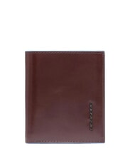 PIQUADRO BLUE SQUARE Portcard din piele cu clapă MAHOGANY - Portofele bărbați - 1