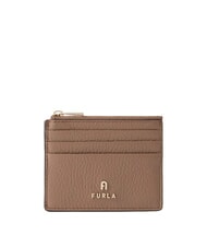 FURLA CAMELIA Portcard plat din piele caramel - Portofele femei - 1