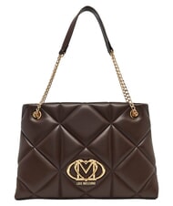 LOVE MOSCHINO EMBOSSED QUILTED Geantă de umăr, m&acirc;ner dublu maro - Genți femei - 1