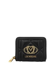 LOVE MOSCHINO EMBOSSED QUILTED Portofel mediu, cu fermoar negru - Portofele femei - 1