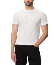GUESS CORE Tricou cu m&acirc;necă scurtă, bumbac pur alb purpuriu - tricou - 1