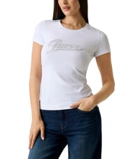 GUESS GLITTER LOGO Tricou cu m&acirc;necă scurtă și strălucitor alb purpuriu - tricou - 1