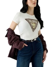 GUESS SNAKE TRIANGLE Tricou cu m&acirc;necă scurtă cremwhi - tricou - 1