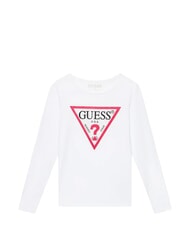 GUESS KIDS Tricou cu m&acirc;necă lungă și strasuri - Tricou copil