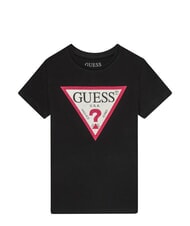 GUESS KIDS Tricou cu m&acirc;necă scurtă și strasuri - Tricou copil