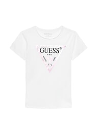 GUESS KIDS Tricou cu imprimeu logo triunghi alb purpuriu - Tricou copil - 1