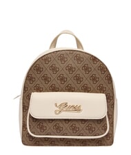 GUESS GIRL Rucsac cu buzunar frontal 4g aop bej alb - Genți femei - 1