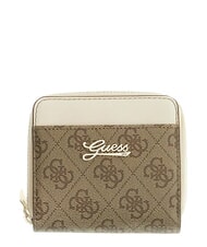 GUESS KIDS Portofel compact, cu fermoar 4g aop bej alb - Portofele femei - 1