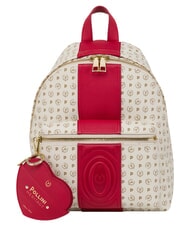POLLINI HERITAGE Rucsac cu buzunar frontal și breloc fildeș roșu - Genți femei - 1