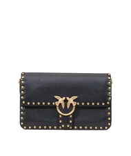 PINKO LOVE ONE SLOUCHY Geantă de umăr mini aur negru-vechi - Genți femei - 1