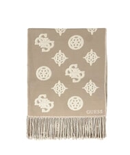 GUESS CRESIDIA 2 Eșarfă cu franjuri logo taupe &icirc;nchis - Eșarfe - 1