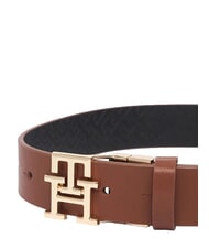 TOMMY HILFIGER TH LOGO Curea reversibilă din piele cu monogramă coniac negru mono/de iarnă - Curele - 1