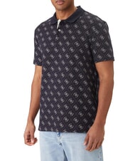 GUESS ALL OVER JACQUARD Pol albastru inteligent 4G peste tot - maiou Polo - 1