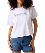 GUESS JEANS BOXY PRINT STAR Tricou din bumbac alb purpuriu - tricou - 1
