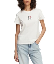 GUESS JEANS I LOVE Tricou din bumbac alb purpuriu - tricou - 1