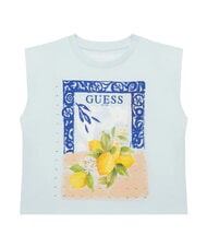 GUESS KID Maiou de bumbac albastru polar - Tricou copil - 1