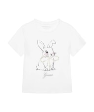 GUESS KID Tricou din bumbac pentru fete alb purpuriu - Tricou copil - 1