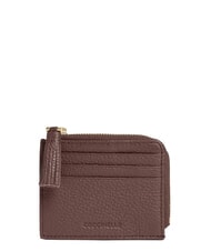 COCCINELLE TASSEL Suport card cu fermoar din piele ciocanita - Portofele femei