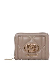 LOVE MOSCHINO EMBOSSED QUILTED Portofel compact, cu fermoar nisip - Portofele femei - 1