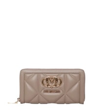 LOVE MOSCHINO EMBOSSED QUILTED Portofel mare cu fermoar nisip - Portofele femei - 1
