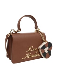 LOVE MOSCHINO PADLOCK Geantă de m&acirc;nă, cu curea de umăr nuci - Genți femei - 1