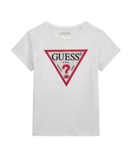 GUESS KIDS Tricou cu m&acirc;necă scurtă și strasuri - Tricou copil