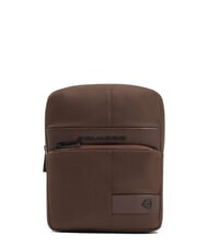PIQUADRO WOLLEM Geanta iPad mini din material si piele BROWN - Genți de umăr bărbați - 1