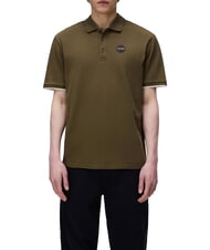 NAPAPIJRI E-BADGE SS 1 Tricou polo cu m&acirc;necă scurtă măsliniu &icirc;nchis - maiou Polo - 1