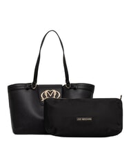 LOVE MOSCHINO OVAL FRIEZE Geantă de cumpărături cu clutch negru - Genți femei - 1
