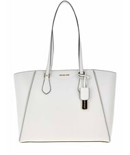 MICHAEL KORS TARYN Geantă de cumpărături din piele de umăr alb - Genți femei - 1