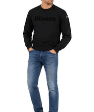 BLAUER CROSBY Hanorac cu guler rotund și logo - Pulovere pentru bărbați