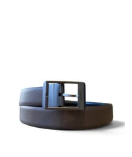 CALVIN KLEIN RECTANGULAR Curea reversibilă din piele negru / maro &icirc;nchis / mat - Curele - 1