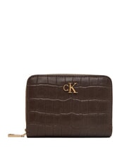CALVIN KLEIN CK CROC Portofel mic din piele argint delicios/antic - Portofele femei - 1