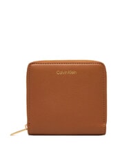 CALVIN KLEIN EMBOSSED LOGO Portofel mic cu fermoar umber natural - Portofele femei - 1