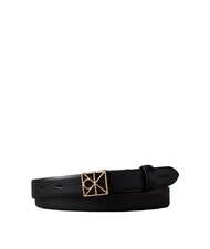 CALVIN KLEIN EMBLEM BUCKLE Curea de piele negru / auriu deschis antic - Curele - 1