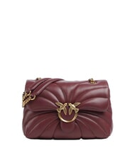 PINKO LOVE PUFF CLASSIC Geanta de umar din piele nappa coacăze intense - aur antic - Genți femei - 1