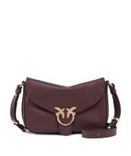PINKO LOVE SATCHEL Geantă de umăr mini Burgundia-aur antic - Genți femei - 1