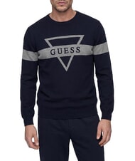 GUESS MARK LOGO JACQUARD Tricou cu logo triunghiular smartblue - Pulovere pentru bărbați - 1