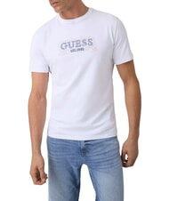 GUESS BOX LORO ROPES Tricou cu logo prins alb purpuriu - tricou - 1