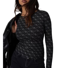 GUESS BOAT TEODORA Tricou cu m&acirc;necă lungă jetbla - tricou - 1