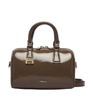 FURLA OLIVIA Geantă de m&acirc;nă din piele cu curea de umăr gri noroios - Genți femei - 1