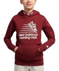NEW BALANCE RUNNING CLUB Hanorac pentru copii, cu glugă monarh burgund - Hanorac pentru bebeluși - 1