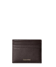 CALVIN KLEIN PREMIUM LEATHER Portcard plat din piele maro &icirc;nchis - Portofele bărbați - 1