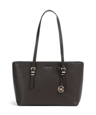MICHAEL KORS QUINN Geantă de cumpărături medie din piele ciocolată - Genți femei - 1