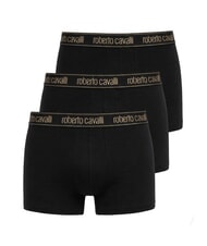 CAVALLI ALL-OVER ELASTIC GOLD Pachet de 3 perechi de boxeri negru - Slip pentru bărbați - 1