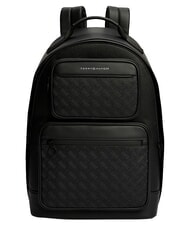 TOMMY HILFIGER TH MODERN Rucsac cu buzunar frontal dublu negru - Rucsacuri pentru școală și timp liber - 1