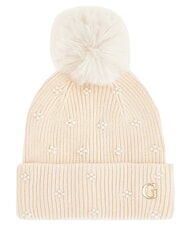 GUESS KNITTED Pălărie cu pompoane aproape alb - Căciuli - 1