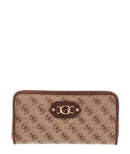 GUESS SAMANTHA Portofel mare cu fermoar logo latte / maro - Portofele femei - 1